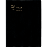 Blueline&reg; Timanager&reg; Weekly/Monthly Business Diary Twin Wire 11x8-1/2" English Black