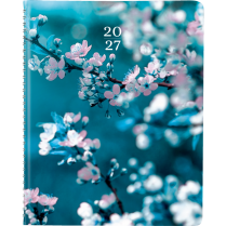 Blueline&reg; Essential Weekly Planner Soft Cover 10-3/4" x 8-1/2" Bilingual Cherry Blossoms
