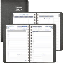 Blueline&reg; Net Zero Carbon&trade; Daily Planner 8" x 5" Bilingual Black