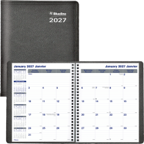 Blueline&reg; Net Zero Carbon&trade; Monthly Planners 9-1/4"x7-1/4" Bilingual Black