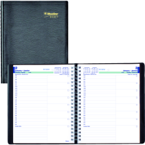 Blueline&reg; Essential Daily Planner 11"x8-1/2" Bilingual Black