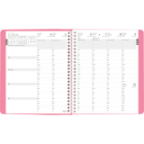 Blueline&reg; Timanager&reg; Planifi-Action&reg; Pink Daisy Weekly Planner Twin Wire Soft Cover 8-1/2"x6-3/4" Flexible Cover Pink Bilingual