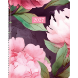 Blueline&reg; Timanager&reg; Planifi-Action&reg; Pink Daisy Weekly Planner Twin Wire Soft Cover 8-1/2"x6-3/4" Flexible Cover Pink Bilingual