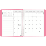 Blueline&reg; Timanager&reg; Planifi-Action&reg; Pink Daisy Weekly Planner Twin Wire Soft Cover 8-1/2"x6-3/4" Flexible Cover Pink Bilingual