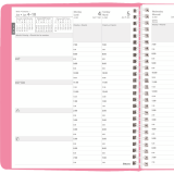Blueline&reg; Timanager&reg; Planifi-Action&reg; Pink Daisy Weekly Planner Twin Wire Soft Cover 8-1/2"x6-3/4" Flexible Cover Pink Bilingual