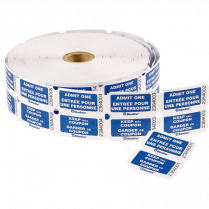 Blueline&reg; Admission Tickets Admit One Double Blue Bilingual 2,000/roll