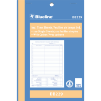 Blueline&reg; Carbon Time Sheet 100 sheets 5-3/8"x8" Bilingual