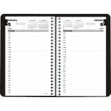 Brownline&reg; Essential Daily Planner 1PPD 8"x5" English Black