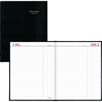 Brownline&reg; Traditional Daily Hard Cover Bound Journal 10"x7-7/8" Black English