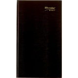 Brownline&reg; Traditional Daily Hard Cover Bound Journal 13-3/8"x7-7/8" Black English