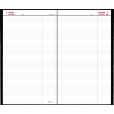 Brownline&reg; Traditional Daily Hard Cover Bound Journal 13-3/8"x7-7/8" Black English