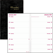 Brownline Essential Two-Week Pocket Planner, 6" x 3-1/2" English Black