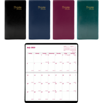 Brownline&reg; Essential Monthly Pocket Planner Soft Cover 6-1/2"x3-1/2" English Assorted Colours