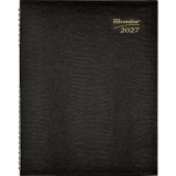 Brownline&reg; CoilPro&trade; Monthly Planner Hard Cover 14-Month 11" x 8-1/2" English Black