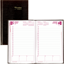 Brownline&reg; Traditional Daily Planner Perfect Bound Hard Cover 8"x5" English Black