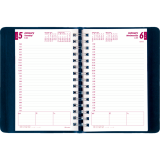 Brownline&reg; Essential Daily Diary Twin Wire 8"x5" English Blue