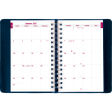 Brownline&reg; Essential Daily Diary Twin Wire 8"x5" English Blue