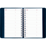 Brownline&reg; Essential Daily Diary Twin Wire 8"x5" English Blue
