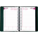 Brownline&reg; Essential Daily Diary Twin Wire 8"x5" English Green