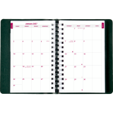 Brownline&reg; Essential Daily Diary Twin Wire 8"x5" English Green