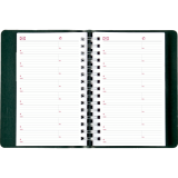 Brownline&reg; Essential Daily Diary Twin Wire 8"x5" English Green