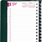 Brownline&reg; Essential Daily Diary Twin Wire 8"x5" English Green
