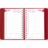 Brownline&reg; Essential Daily Diary Twin Wire 8"x5" English Red
