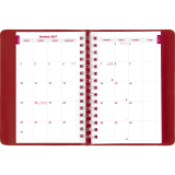 Brownline&reg; Essential Daily Diary Twin Wire 8"x5" English Red
