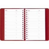 Brownline&reg; Essential Daily Diary Twin Wire 8"x5" English Red