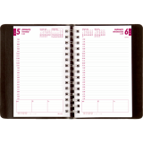 Brownline&reg; Essential PlannerPlus Daily Diary Twin Wire Soft Cover 5"x8" English Black