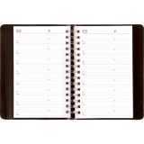 Brownline&reg; Essential PlannerPlus Daily Diary Twin Wire Soft Cover 5"x8" English Black