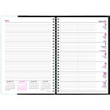 Brownline&reg; Pre-Vu Weekly Planner 12 months 8-1/2"x6-3/4" Bilingual Black