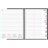 Brownline&reg; Pre-Vu Weekly Planner 12 months 11"x8-1/2" Bilingual Black