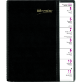 Brownline&reg; Pre-Vu Weekly Planner 12 months 11"x8-1/2" Bilingual Black