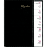 Brownline&reg; Pre-Vu Weekly Planner 12 months 11"x8-1/2" Bilingual Black