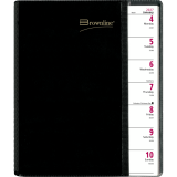 Brownline&reg; Pre-Vu Weekly Planner 12 months 11" x 8-1/2" English Black