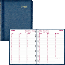 Brownline&reg; Essential Weekly Diary Twin Wire 11"x8-1/2" English Blue