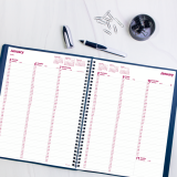 Brownline&reg; Essential Weekly Diary Twin Wire 11"x8-1/2" English Blue