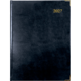 Brownline&reg; Executive Daily Diary Hard Cover 10-3/4x7-3/4" Trilingual Assorted Colours
