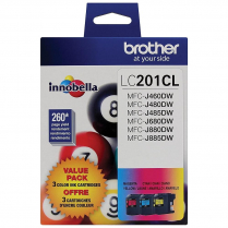 Brother LC201 High-Yield Colour Ink Cartridges 3/Pkg
