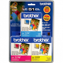 Brother Inkjet Cartridges LC513PKS Cyan, Yellow, Magenta 3/pkg