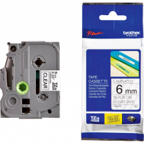 Brother&reg; P-Touch TZ Tape 1/4" Black on Clear