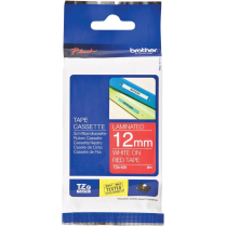 Brother&reg; P-Touch&reg; TZe Tape 1/2" White on Red