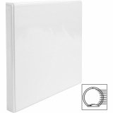 Business Source Basic Round Ring View Binder 1/2" White