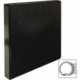 Business Source Basic Round Ring View Binder 1" Black