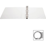 Business Source Basic Round Ring View Binder 1-1/2" White