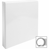 Business Source Basic Round Ring View Binder 1-1/2" White