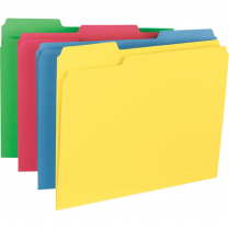 Business Source 1/3 Tab File Folders Letter Assorted Colours 50/box