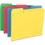 Business Source 1/3 Tab File Folders Letter Assorted Colours 50/box