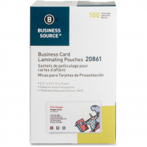 Business Source Laminating Pouches 5mil 2-1/4"x3-3/4" Business Card 100/box
